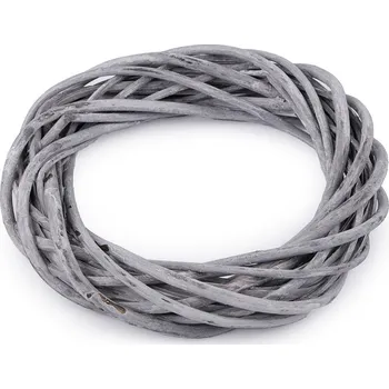 Výtvárné potřeby Proutěný věnec Ø25 cm, barva 2 šedá