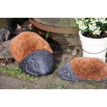 DRUHÁ JAKOST Rohožka/Dekorace 3D JEŽEK, černá/hnědá, 39cm (DOPRODEJ)|Esschert Design