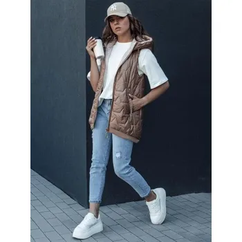 Dámská prošívaná vesta s kapucí COLINE zlatá