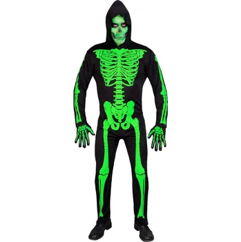 Karnevalový kostým Kostým s kapucí Kostlivec zelený Velikost: L