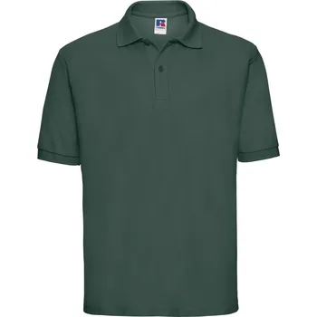 Pánské tričko Russell Pánská polokošile piqué vyšší gramáže 539M Barva: Zelená lahvová, Velikost: XS