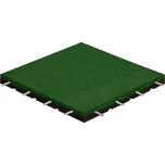 Zelená gumová certifikovaná dopadová dlažba FLOMA ProF - délka 50 cm, šířka 50 cm, výška 3 cm - 78903030