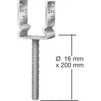 Tesařské kování TESAŘSKÉ KOVÁNÍ Botka podpěrná AE16 91x60x125 lehká prolis