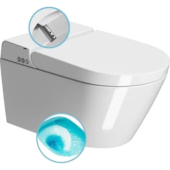 WC sada WCLEAN závěsné WC Swirlflush s integrovaným elektronickým bidetem, bílá Extraglaze
