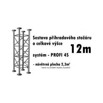 Anténní držák Sestava příhradového stožáru 12m SPS12MP4S