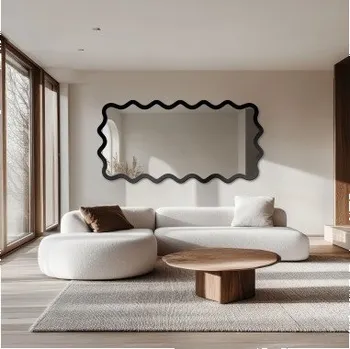 Zrcadlo Alfaram Obdélníkové zrcadlo 50x100 cm vlnitý MDF