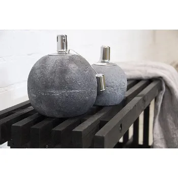 Petrolejová lampa Lampa olejová Beton FANCY FLAMES, 18x21cm, šedá|Esschert Design