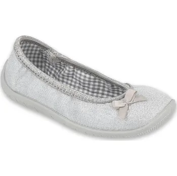 Dívčí baleríny Balerínky bačkůrky cvičky Befado 980X102 980Y102 stříbrné velikost: 35