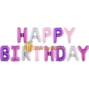 Balónek Fóliová balónková dekorace Happy Birthday 340x35 cm duhová