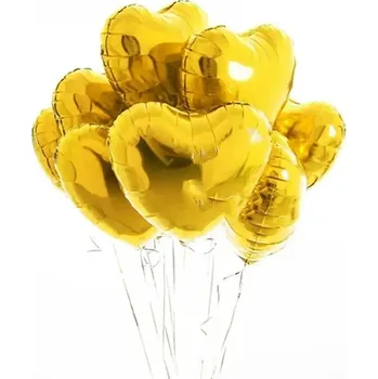 Party dekorace 10 kusů růžové balónky srdce na svatbu a oslavu | party dekorace 10 ks - 10ks zlata