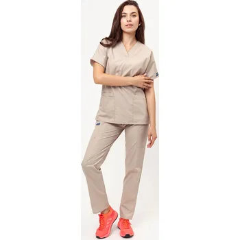 Dámský overall Lékařská dámská souprava Cherokee Originals (halena s výstřihem do V, kalhoty N.Rise) béžová