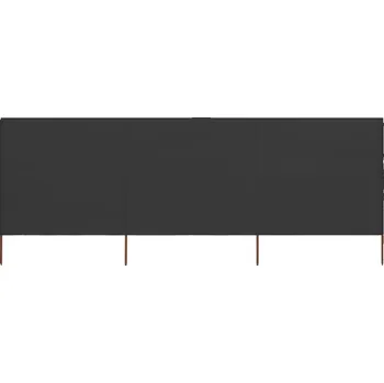 Slunečník vidaXL 3dílná zástěna proti větru látková 400 x 160 cm azurově [47149] Barva: antracitová