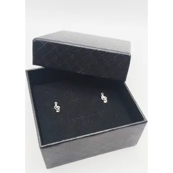 Náušnice ve tvaru houslový klíč ve stříbrné barvě v dárkové krabičce