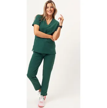 Dámský overall Lékařská souprava Sunrise Uniforms Premium (halena Aura, kalhoty Pride) tmavě zelená