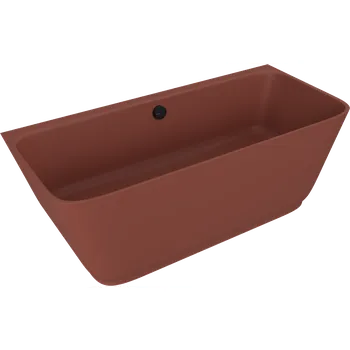 Vana SKYLLA nástěnná stojící vana litý mramor 169x75x60cm, hnědá mat