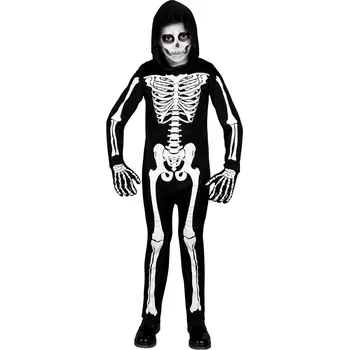 Karnevalový kostým Dětský kostým s kapucí Kostlivec Věk: 4-6 let