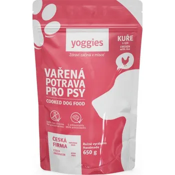 Krmivo pro psa 650 g Yoggies Vařená potrava pro psy – kuřecí maso s rýží