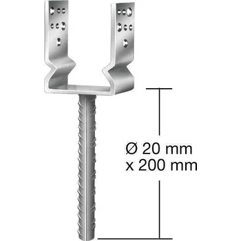 Tesařské kování TESAŘSKÉ KOVÁNÍ Botka podpěrná AE20 91x60x125mm těžká prolis