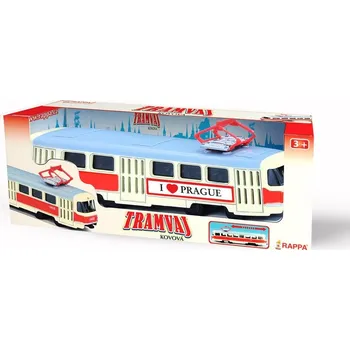 Vláček a vláčkodráha Kovová česká retro tramvaj 16 cm PRAGUE