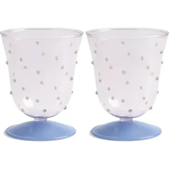 Sklenice Sada sklenic na víno &k amsterdam glass dot pink 200 ml 2-pack 358.04 vícebarevná MLC