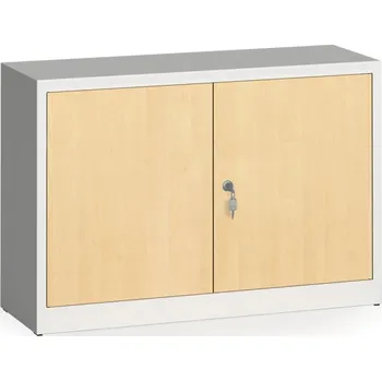 Policová skříň Alfa 3 Svařované skříně s lamino dveřmi, 800 x 1200 x 400 mm, RAL 7035/bříza