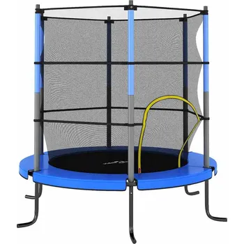 Trampolína vidaXL Trampolína s bezpečnostní sítí kulatá 140 x 160 cm [92954] Barva: Modrá