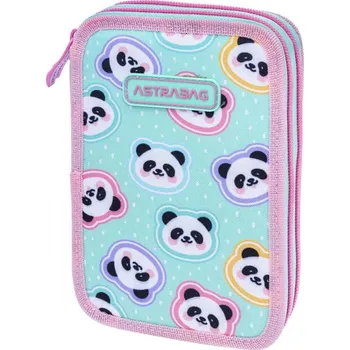 Penál Astra Penál 2 zipy Minty Pandas - prázdný