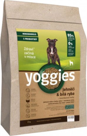 2 kg Yoggies Jehněčí maso & bílá ryba, MINIgranule lisované za studena s probiotiky