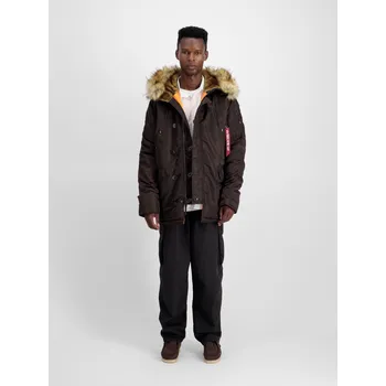 Pánský zimní kabát bunda N3B VF59 hnědá hunter velikost 2XL 2XL