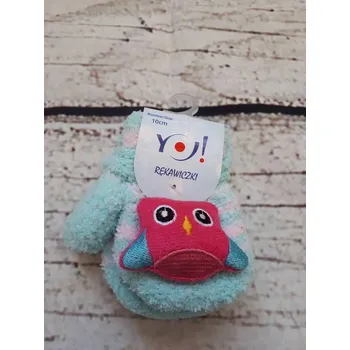 Kojenecká čepice YO! Zimní kojenecké froté rukavičky - sovička 10cm
