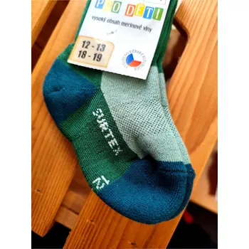 Surtex volný lem pro děti (70% merinové vlny) Barva: zelená, Velikost: 12 - 13 (eur 18-19)