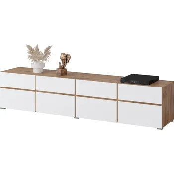 Komoda Televizní komoda CROSS (typ 40) dub Wotan/bílá