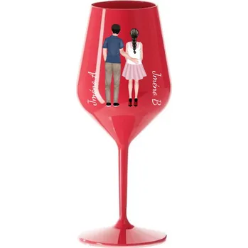 Sklenice Nerozbitná sklenička na víno - Pár zezadu