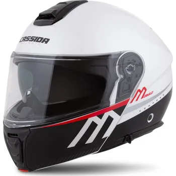Helma na motorku Výklopná helma na motorku Cassida Modulo 2.1 Compass perleťovo bílo-černo-červeno-stříbrná 2XL