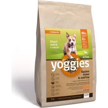 Krmivo pro psa 5 kg Yoggies Active Kachní maso & zvěřina, granule lisované za studena s probiotiky