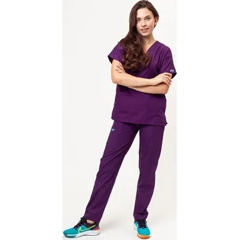Dámský overall Lékařská dámská souprava Cherokee Originals (halena s výstřihem do V, kalhoty N.Rise) lilková