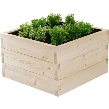 Vyvýšený záhon Vyvýšený záhon čtverec - výška 48cm Vyberte povrchovou úpravu: Přírodní, Vyberte velikost (délka x šířka): 600x600, Nopová folie: S nopovou folií