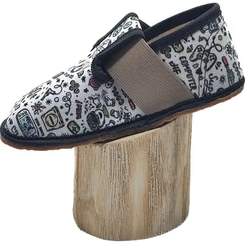 Dívčí bačkory Pegres Barefoot přezůvky BF01 Gaming černá Velikost: 20