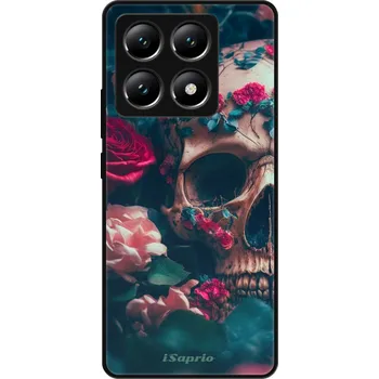 Pouzdro na mobilní telefon Lesklé pouzdro iSaprio pro Xiaomi 14T - Skull in Roses (Lesklé pouzdro, kryt, obal iSaprio Exclusive na mobil Xiaomi 14T s motivem Skull in Roses - elegantní skleněný vzhled, skvělá ochrana mobilu a luxusní styl, vyrobeno v Česku)