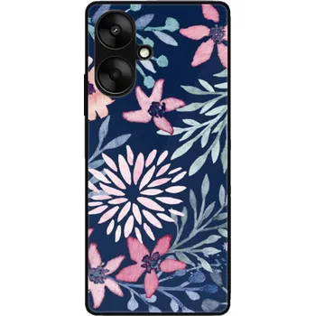 Pouzdro na mobilní telefon Lesklé pouzdro iSaprio pro Xiaomi Redmi 13C 5G - Leaves on Blue (Lesklé pouzdro, kryt, obal iSaprio Exclusive na mobil Xiaomi Redmi 13C 5G s motivem Leaves on Blue - elegantní skleněný vzhled, skvělá ochrana mobilu a luxusní styl, vyrobeno v Česku)