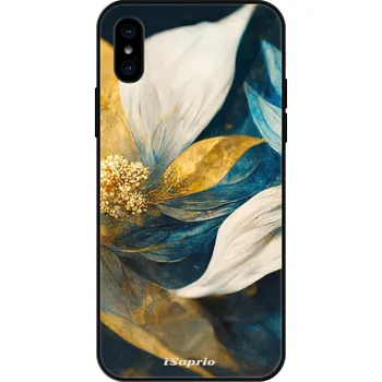 Pouzdro na mobilní telefon Lesklé pouzdro iSaprio pro Apple iPhone X / XS - Gold Petals (Lesklé pouzdro, kryt, obal iSaprio Exclusive na mobil Apple iPhone X / XS s motivem Gold Petals - elegantní skleněný vzhled, skvělá ochrana mobilu a luxusní styl, vyrobeno v Česku)