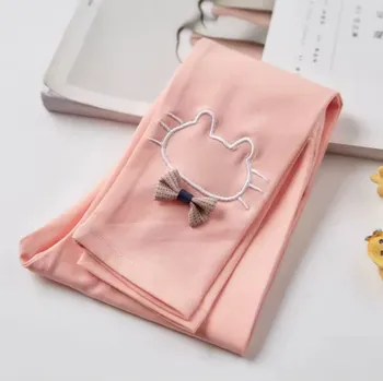 Dívčí legíny s obrázkem kočičky a mašličkou (vel. od 2 do 7 let) Barva: Růžová, Velikost: 5 let