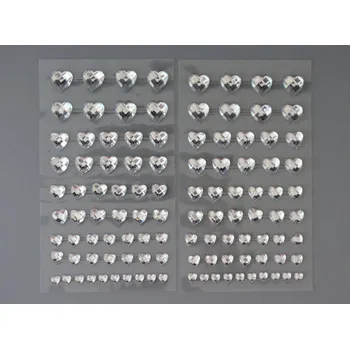 samolepka Samolepící broušená srdíčka MIX - bal. 54 ks