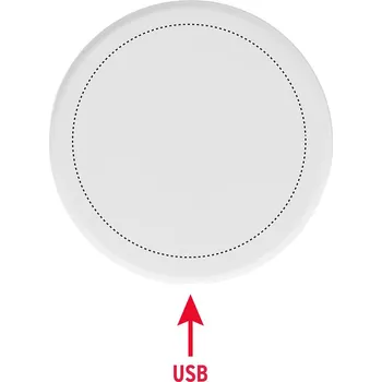 Nabíječka baterií Bezdrátová recykl. nabíječka 90 FRONT, 80x80mm Tamponový tisk, 1 barva