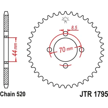 Motodíl JT rozeta 4493 24 SUZUKI LT80 QUADsport 89-06 (449324JT) (řetěz 520) (JT rozeta 4493 24 SUZUKI LT80 QUADsport 89-06 (449324JT) (řetěz 520))