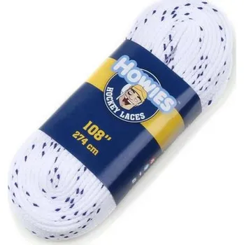 Hokejové šnúrky Howies bavlnené Farba: biela, Dĺžka: 274 cm / 108"