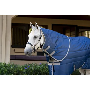 Deka pro koně Krční díl Amigo Ripstop Insulator, stájový, 100 g, navy/titanium grey Délka zad: L