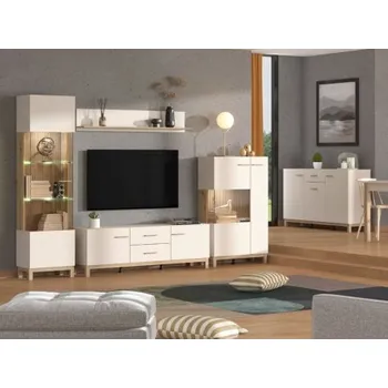 Obývací stěna Obývací pokoj s osvětlením Xavier - dub, béžová