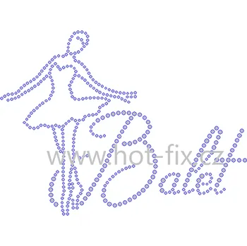 CB001 - Balet nažehlovací hot-fix kamínková aplikace na textil, rozměry cca 16,7x12,6cm barva: polobroušené kameny barva 201 AB Crystal /stříbrná s duhovým efektem