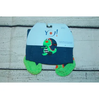 YO! YO ! Bavlněné punčocháčky ABS na chodidle i nártu - modré s dinosaurem Velikost: 62/68